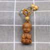 Bag Pendant Engraving Wood Carving Craft Buddha Guanyin Key Ring Keychain Keyfob Car Accessories