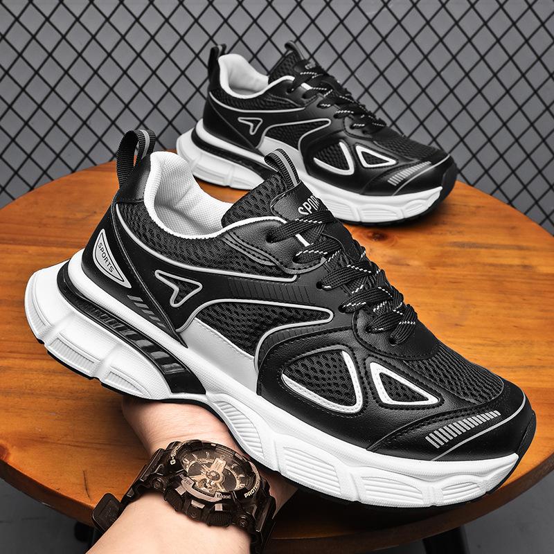 Мужская обувь большого размера, дышащая и универсальная, кроссовки на платформе, мужские новые сетчатые спортивные повседневные кроссовки для бега