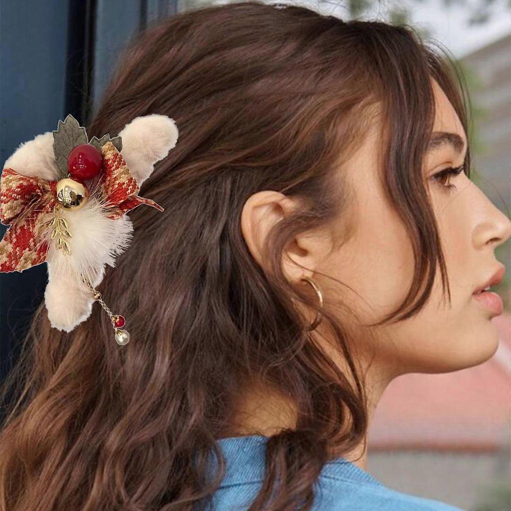Christmas autumn and winter hairpins women's bow hairpins hair accessories Christmas decoration hairpins