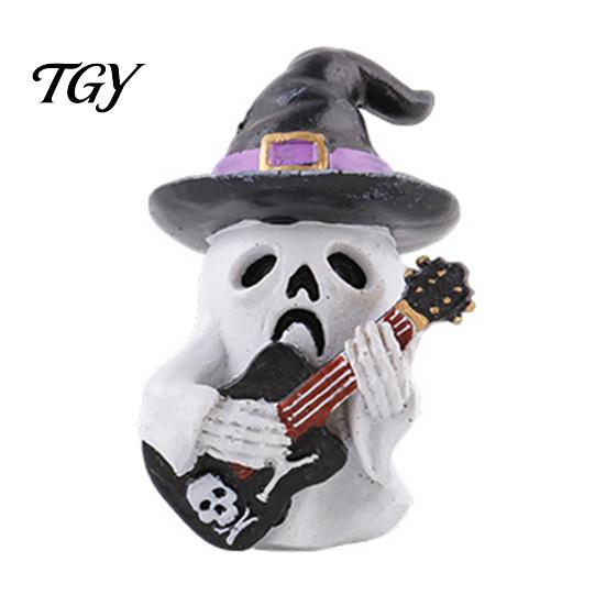 Atmosphere Creating Holiday Props Halloween Resin Figurine, Spooky Skeleton Pumpkin Ghost Statue for Durable Craft Ornaments Tiered Tray, Tabletop,