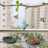Plastic Bird Feeding Tray with Chain Bird Food Dispenser Multifunctional Hanging Bird Bath Balcony