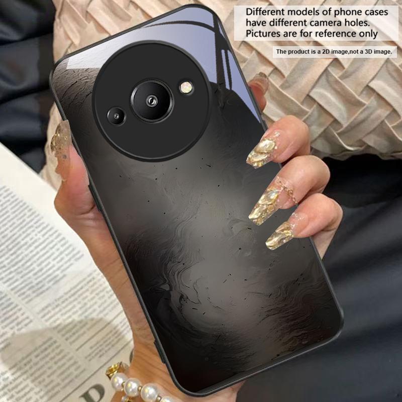 Слияние цвета и текстуры Для Redmi Note 13 Pro+ 14 Pro 8 9 9S 12S 10 Pro 11 12 A3 12 13 K60 Ultra 13C 14C Черный Стеклянный Чехол для Телефона