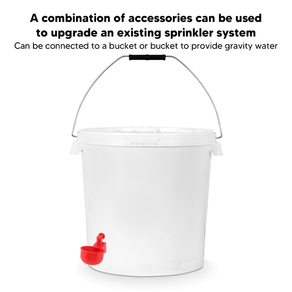 10 Sets Durable Chicken Waterer Cups Red Poultry Drinking Bowl For Birds