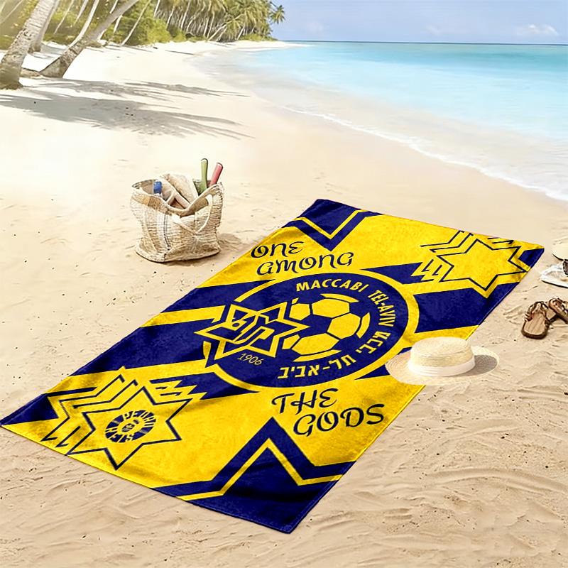 Maccabi Tel-Aviv FC Print Beach Towel, Large Soft Quick Dry Towel for Beach Camping Swimming