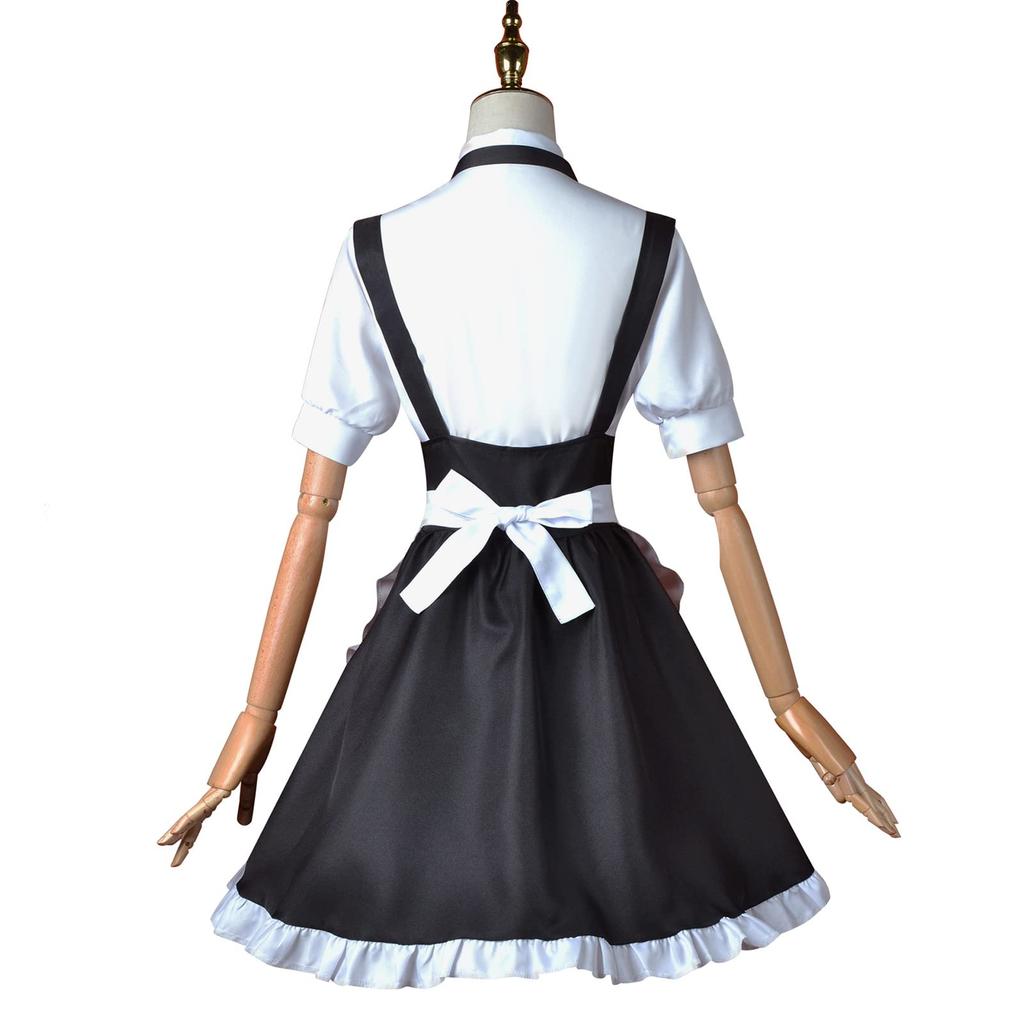 Milky Time Yofukashi No Uta Nanakusa Nazuna Cosplay Halloween Costume, Short Sleeve Maid Dress (L)