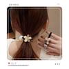 Korean Fashion Flower Cat's Eye Stone Double Strand Hair Rope Pearl Hair Tie Women Ponytail Bun Daily Hair Accessories