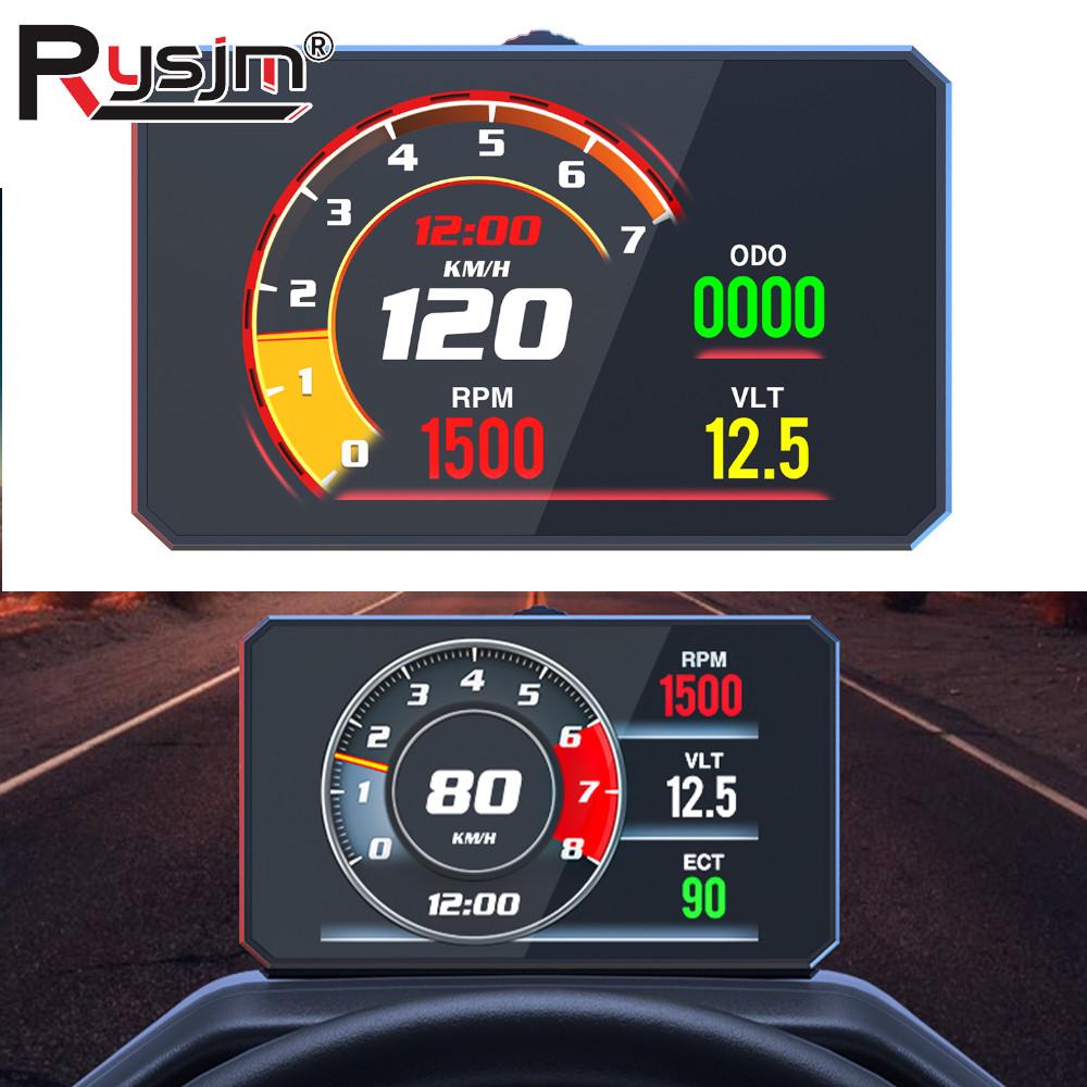 P16 OBD HUD Автомобильный проектор на лобовое стекло Бортовой компьютер Умный цифровой спидометр Обороты двигателя Температура охлаждающей жидкости Диагностический инструмент Проектор С сигнализацией