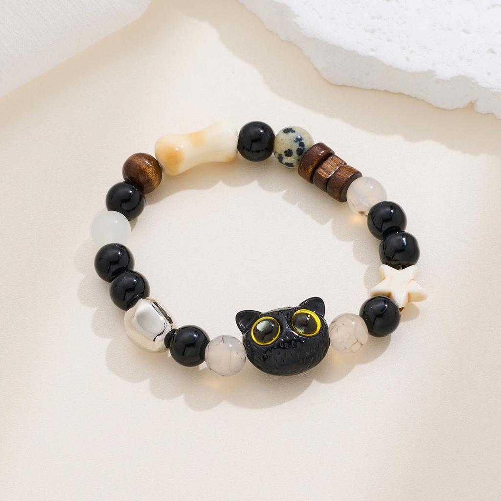 Трендовый браслет из бусин и жемчуга со звездой и цирконовой инкрустацией – Украшения ручной работы