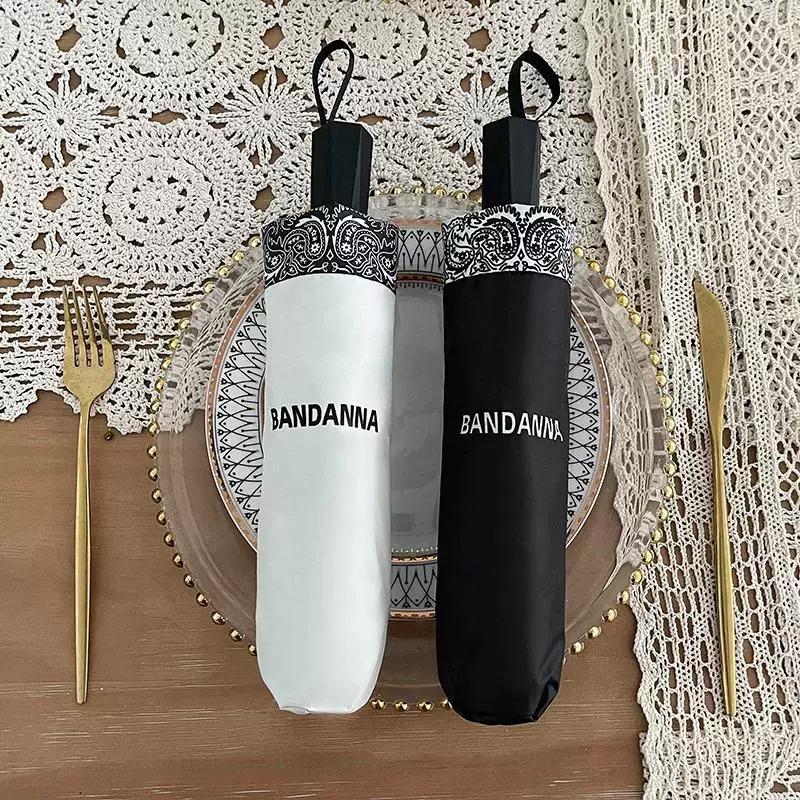 Высококачественный зонт-цветок кешью для женщин, автоматический зонт для защиты от солнца, двойного назначения для солнца и дождя, складной зонт-навес с черным покрытием