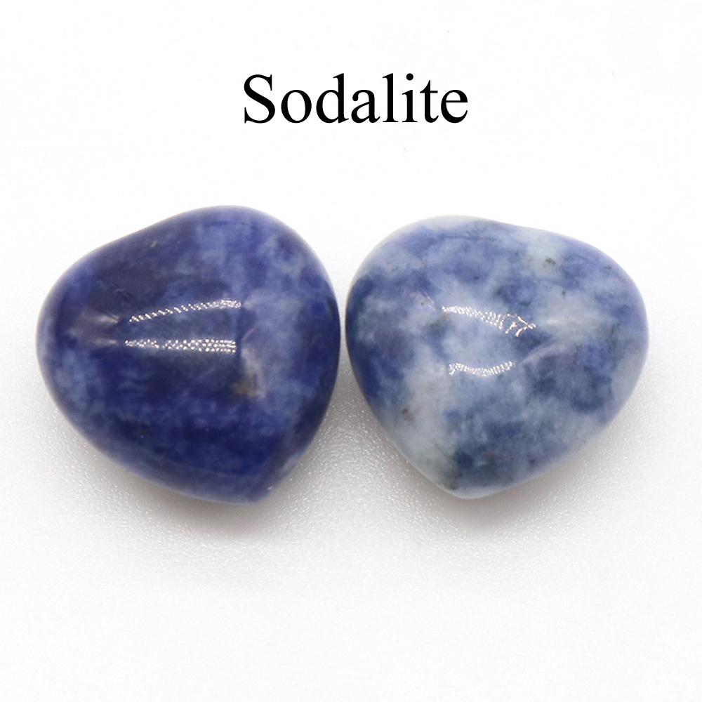 2 шт. Мини-энергетический натуральный камень, украшение в виде сердца, рейки-исцеляющий кристалл, агат, содалит, аметист, нефрит, драгоценный камень, домашний декор, ювелирные изделия, подарки 15 мм