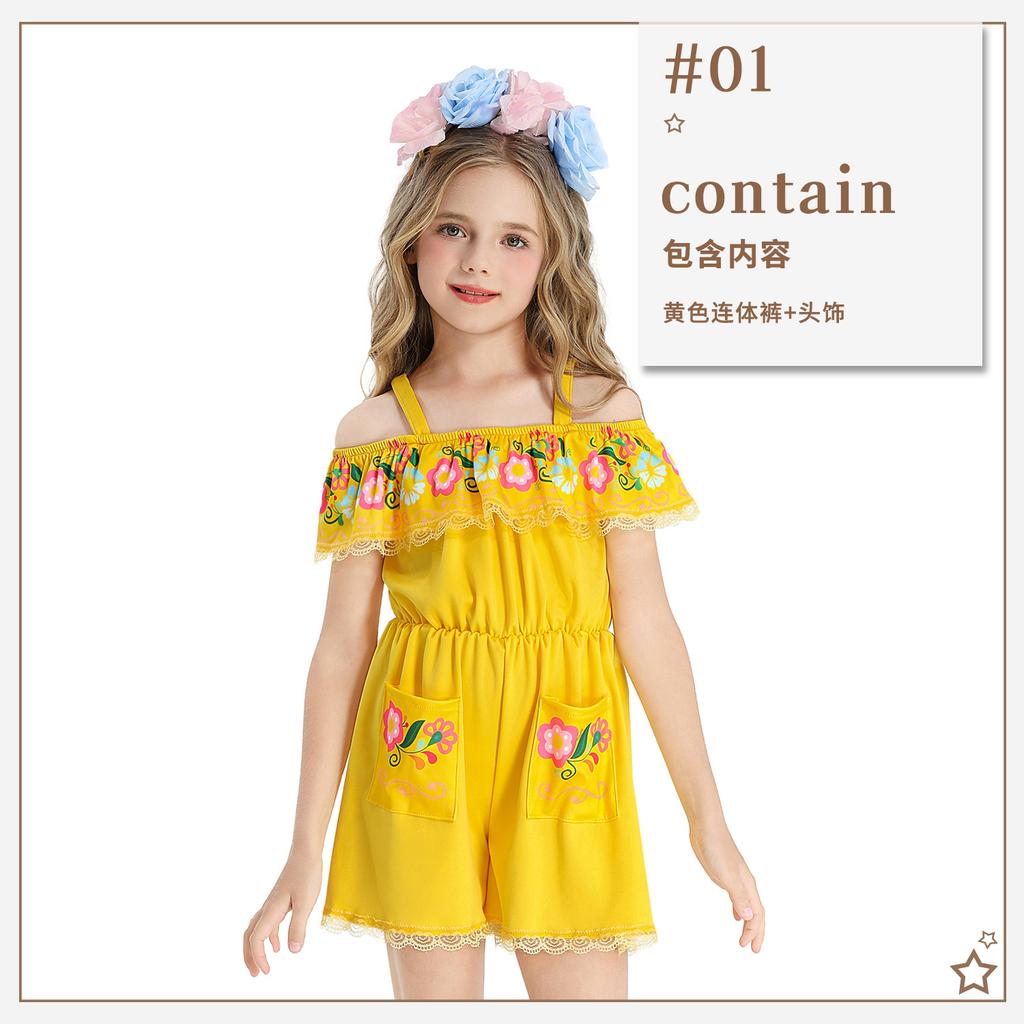 Halloween children's costumes idyllic farm style grassland Mexican traditional ethnic costumes stage performance costumes