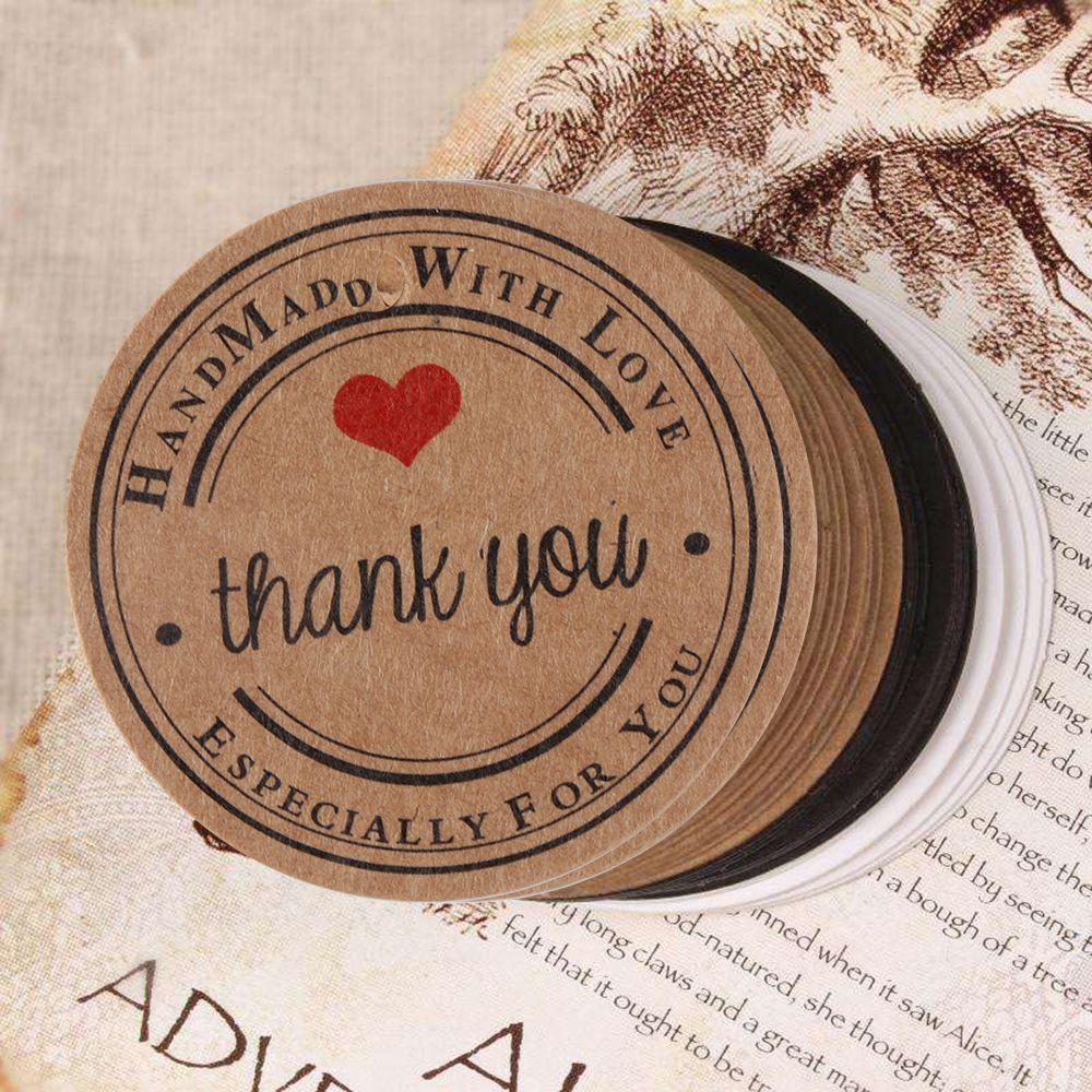 100PCS Wedding Kraft paper Handmade Price Label Red Heart Tag Cards Gift Tags