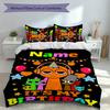 3pcs Custom Name Sprunki themed Bedding Set,Includes 1 Duvet Cover and 2 Pillowcases,All-season Bedroom Decor