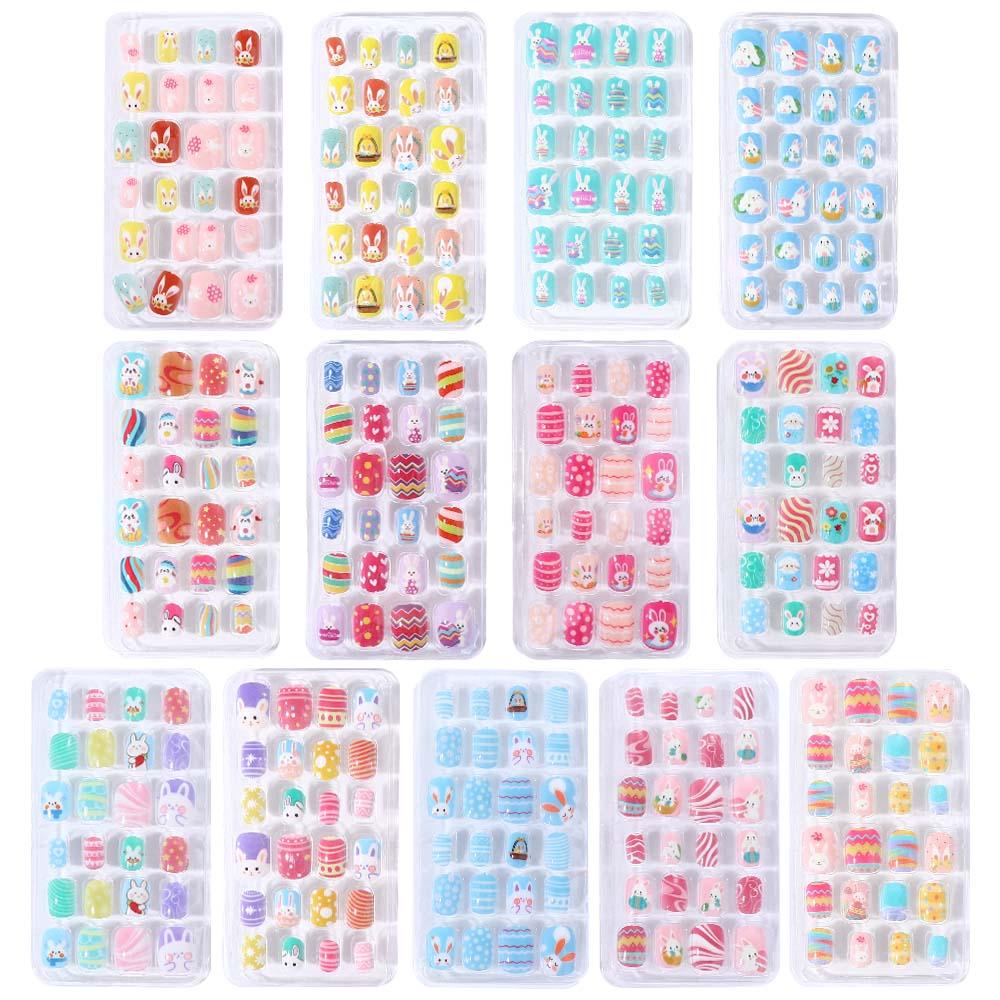 Нажмите на ногти Детские накладные ногти Накладные ногти Украшение ногтей Пасхальные детские накладные ногти