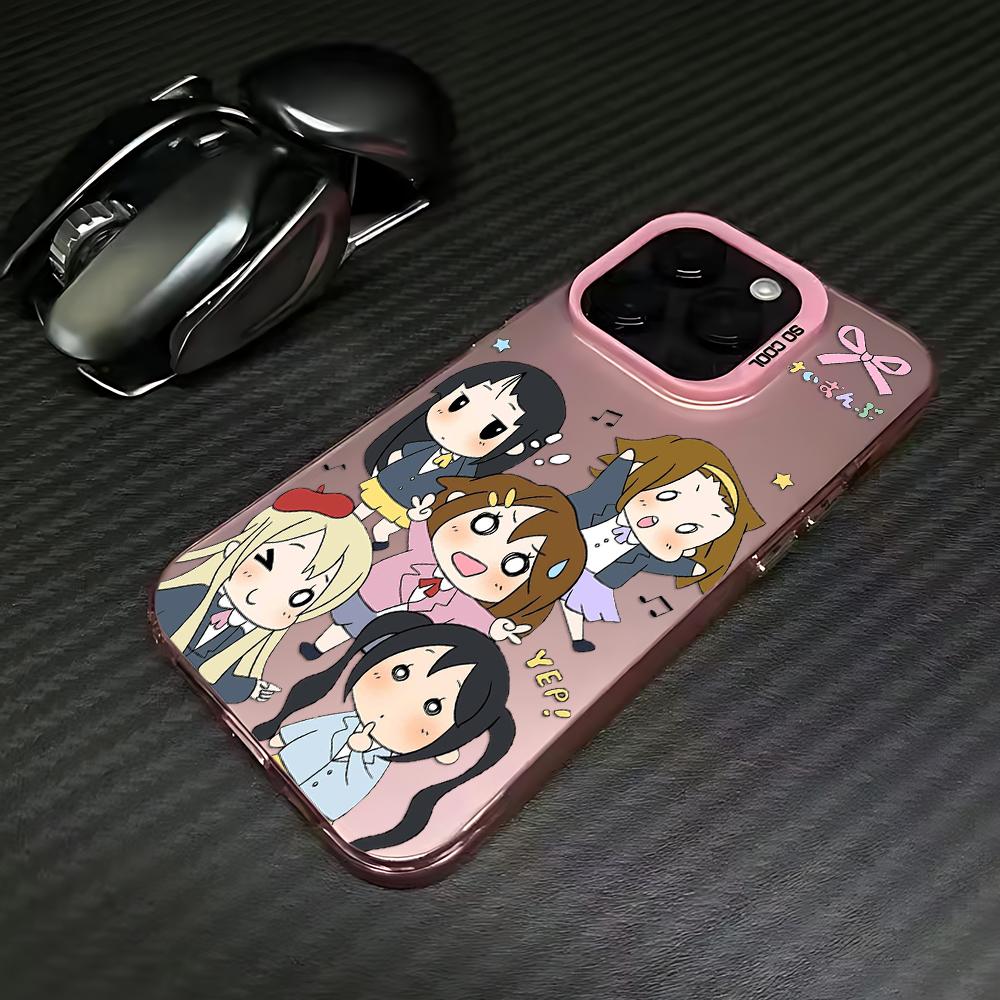 Милая японская аниме-девушка K-ON Чехол для телефона Для iPhone 17 16 15 14 13 12 11 mini Pro Max X XR XSMAX 8 Air Plus Противоударный Матовый Задник