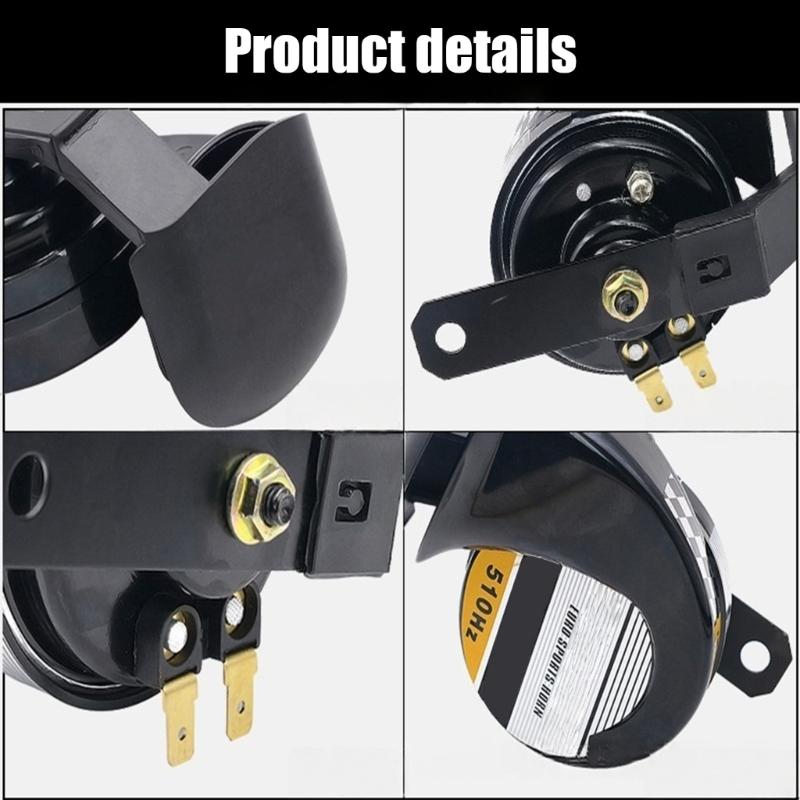 Universal 12V Motorcycle Automotive Horn Metal Build High Frequency Sound Emission Hassle Free Mounting Water Resistant