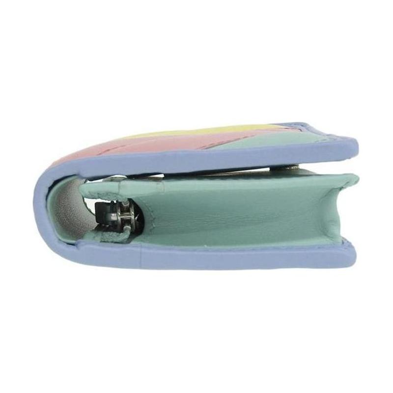 Gucci GG Marmont Series Silver Label Bi-fold Flip Color Block Quilted Leather Wallet Card Holder Women's Color Candy Color Unicorn Color