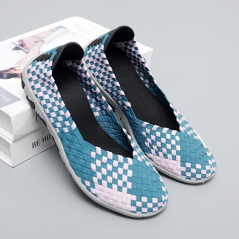 Summer Handmade Braid Beach Shoes Women Slip On Large Size Casual Espadrilles Breathable Sneakers Lazy Shoes