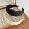 Fashion Women's High Cranium Headbands Wide Brimmed Satin Cloth Hairbands for Female Daily Casual Hair Accessories