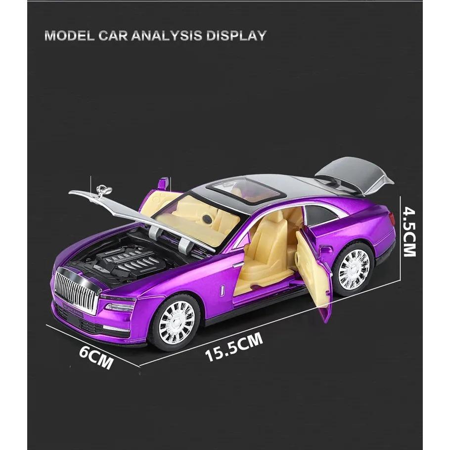 1/32 Rolls-Royce Spectre Alloy New Energy Car Model Diecast Metal Luxe Car Vehicles Car Model Simulation Sound and Light Детские игрушки Подарок