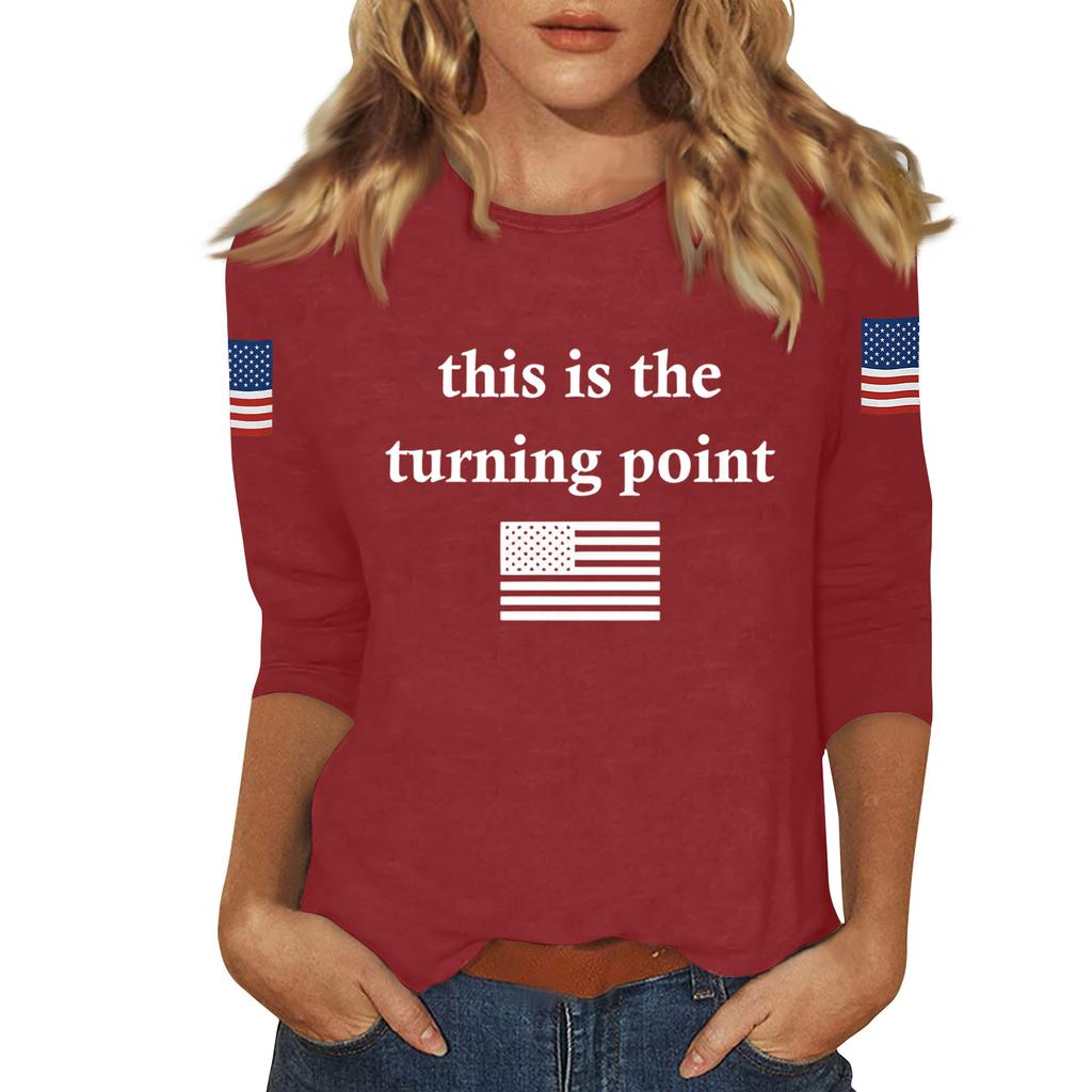 Женский повседневный модный сексуальный удобный топ с вырезом и рукавом три четверти