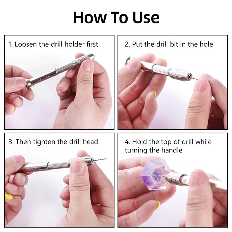 Мини-микро-алюминиевая двойная ручная дрель 0,3-3,2 мм, бесключевой патрон, ручные вращающиеся инструменты, ювелирные изделия, часы, сверление + спиральные сверла