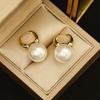 Retro Imitation Pearl Ear Buckle Earrings Women's French Light Luxury Niche Design Sense Ins Cold Earrings