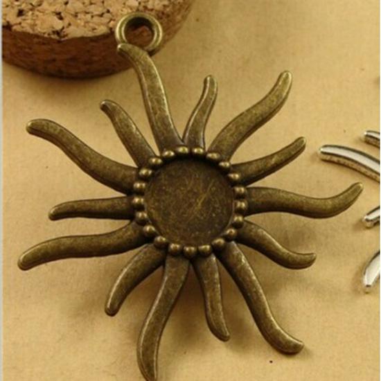 A1348 Antique Blue Vintage Base Tray for DIY Jewelry, 12MM, 30 Pack (6.8g Total)