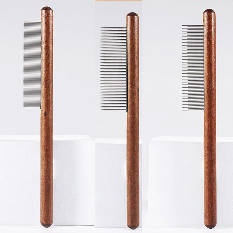 Solid Wood Grooming Comb for Cats & Dogs - Fine-Toothed, Knot Remover, Long Hair, Short Hair, Floating Hair Removal Brush.