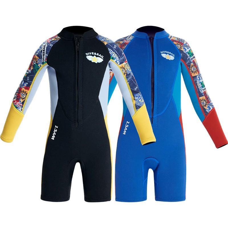 Kids 2.5mm Neoprene Wetsuit Full Body Long Sleeve Snorkeling Surfing Swimming Warmth Protection