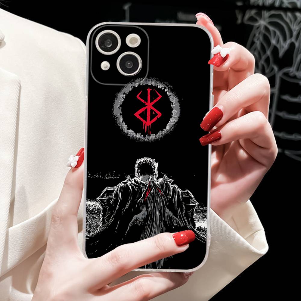 Горячий аниме чехол для телефона Berserk Guts для IPhone 16 15 8 7 6 6S Plus X SE XR XS 14 11 12 13 Mini Pro Max