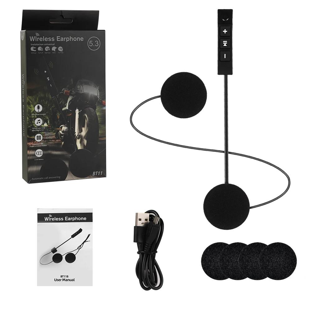 BT11 Plus Мотоциклетный шлем Гарнитура Bluetooth5.3 Беспроводной динамик для езды Стереонаушники Поддержка автоматического ответа Громкая связь Вызов