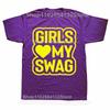 Новинка Потрясающие Футболки GIRLS LOVE MY SWAG Графический Уличный Стиль Короткий Рукав Подарки на День Рождения Летний Стиль Футболка Мужская Одежда