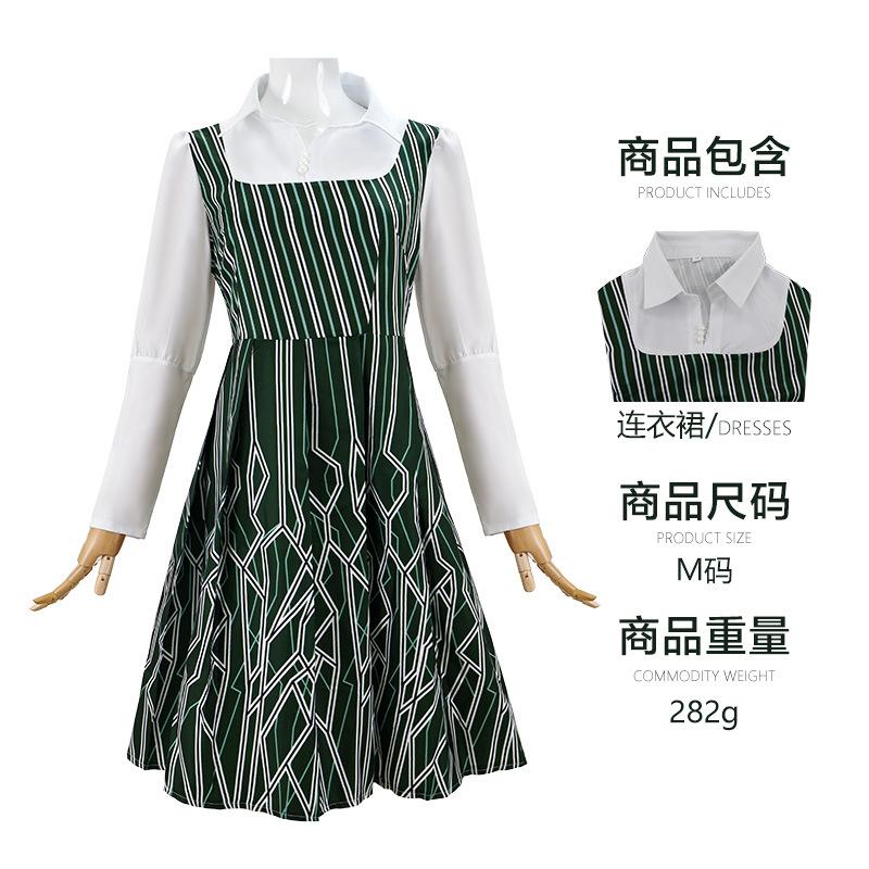 Wicked Cosplay Movie Nessarose Costume White Shirt Green Dress Full Set Medieval Dresses For Women Girls Theme Party Holiday