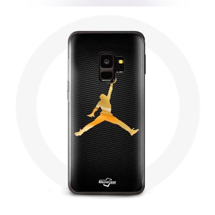 Coque pour Samsung Galaxy S9 plus Air michael jordan logo jaune