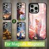 Милый лисенок Мультяшный Для iPhone 16,14,13,15,11,12,17,Plus,Mini, Pro,Для Magsafe,Max, Магнитный Чехол для Беспроводной Зарядки