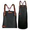 Unisex PU Leather Apron Waterproof Oilproof Kitchen Baking Barber Work