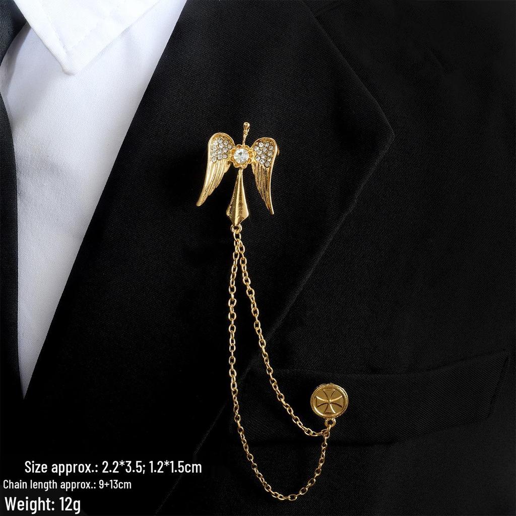 Baroque Rhinestone Pearl Corsage Necklace Brooch - Retro British Court Suit Accessory