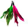 12 Pack Cat Wand Feather Toy Refills with Bells , Natural Feather Replacement for Interactive Teaser Toys, Colorful Wand Attachments, Durable and