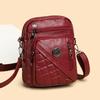 Small Square Bag Washed Leather Single-shoulder Crossbody Bag Middle-aged Woman's Bag Multi-layer Bag