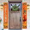 2pcs Thanksgiving Turkey Porch Banner Sign Set 12x71 Inch Autumn Thanksgiving Doors Decoration Fall Welcome Sign Pumpkin Door Banners for