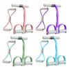 6-Tube Pedal Ankle Puller Figure 8 Resistance Band Elastic Yoga Sit-up Pull Rope with Handle Men Women Pedal Tensioner Exerciser Workout Equipment