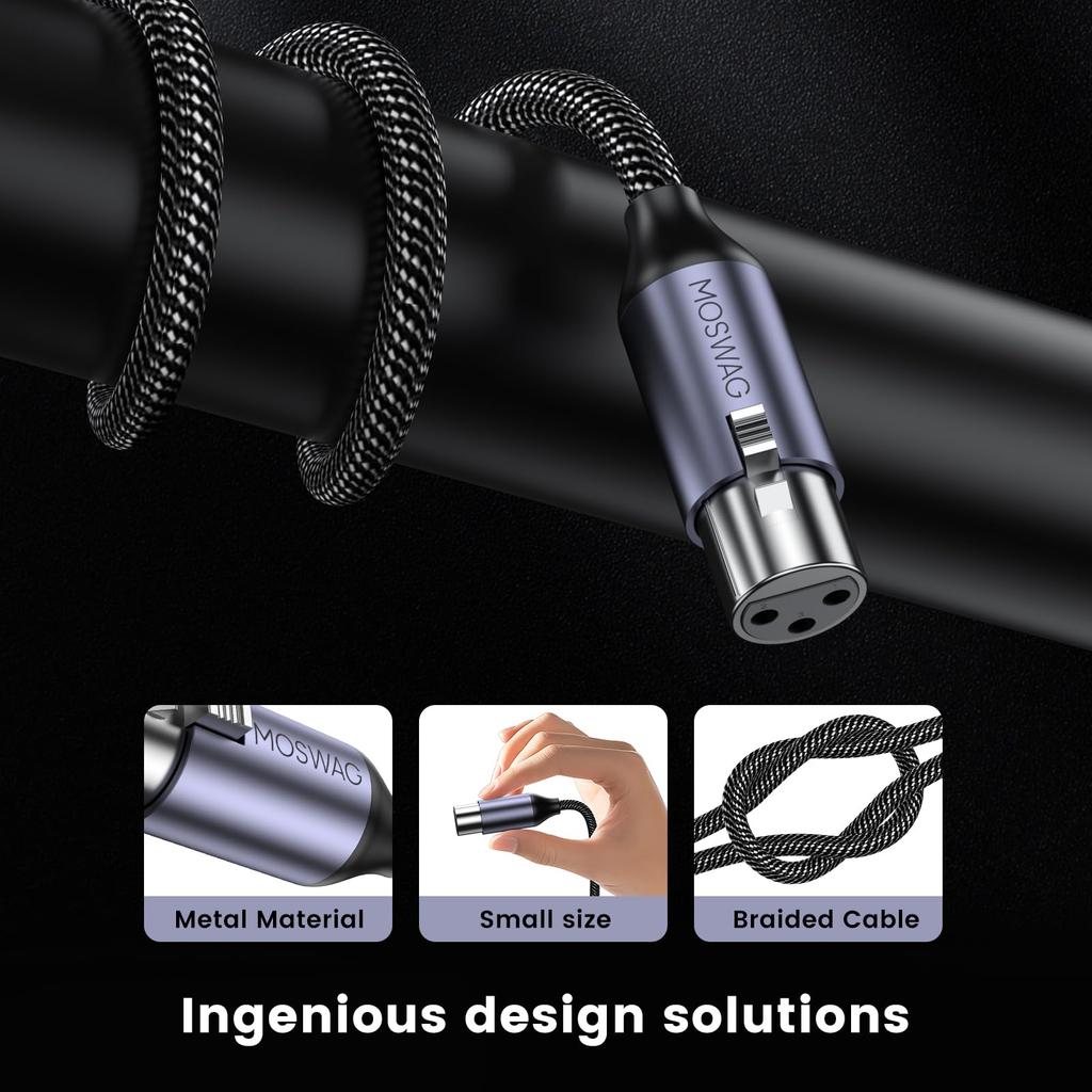 Кабель XLR MOSWAG Микрофонный кабель 1 метр Кабель XLR Балансное соединение XLR для записи микрофона Совместим с записывающими устройствами, такими как AV