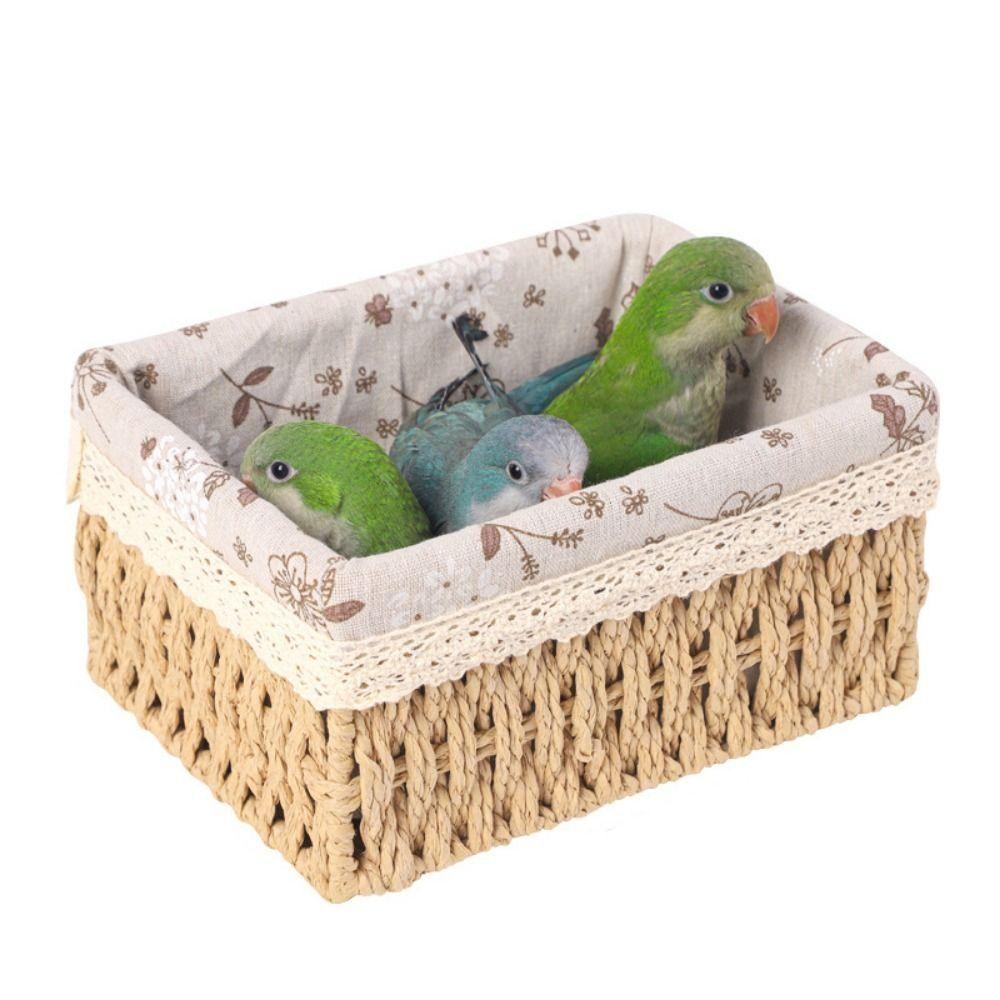 Rustic Style Cosmetics Storage Box Save Space Weaving Storage Tray Bird Nest Household