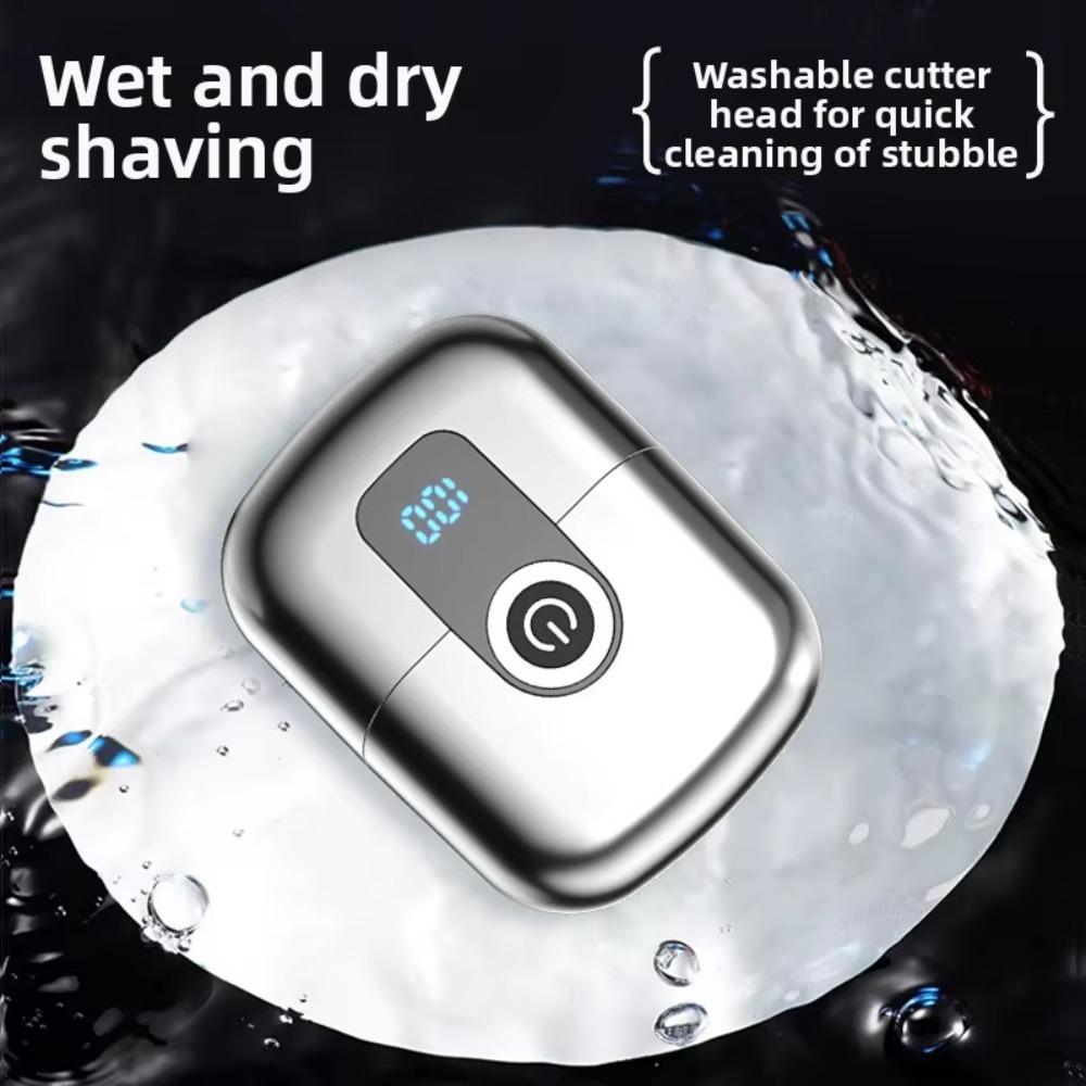 Double Head Mini Electric Shaver Magnetic Floating Men's Beard Trimmer Travel Use