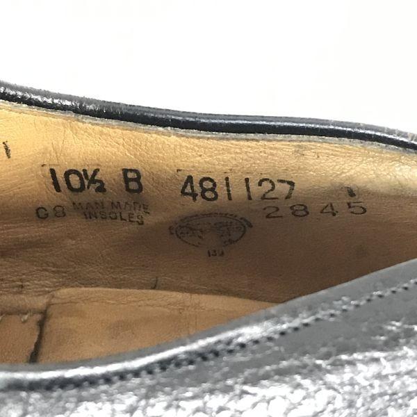 80s-90s?/STACY ADAMS/Goodyear Welt Leather U-Tip Shoes/10.5B/27.0-28.0/Black/(USED)