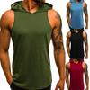 Men's Summer Hooded Solid Color Sweatshirt Casual Loose Sleeveless Undershirt