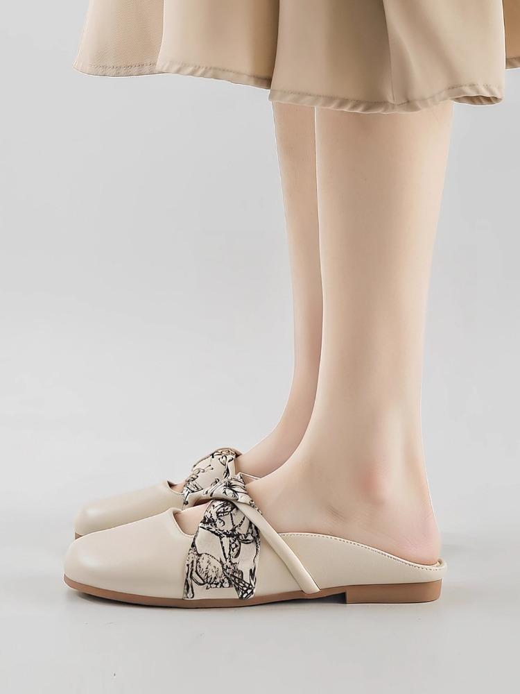 Сумка с плоским дном, тапочки-половинки, женская обувь, новая летняя одежда, обувь для беременных, ленивые тапочки-половинки, нежные вечерние прохладные тапочки