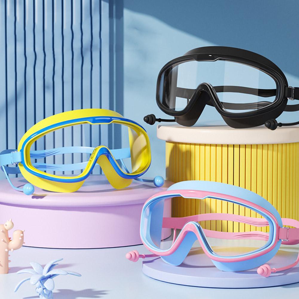 Kids Swimming Goggles Big Frame HD View Anti-fog Waterproof Children's Swim Goggles Boys and Girls Multi-color To Choose