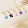 Minimalist Colorful Flower Necklace for Women Romantic Pink Cherry Pendant Necklace Friendship Jewelry